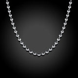 18K White Gold Plated  Mini Beaded Ball Chain Necklace