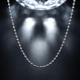 18K White Gold Plated  Mini Beaded Ball Chain Necklace