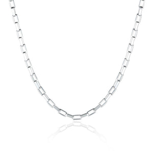 18K White Gold Plated  Mariner Chain Necklace