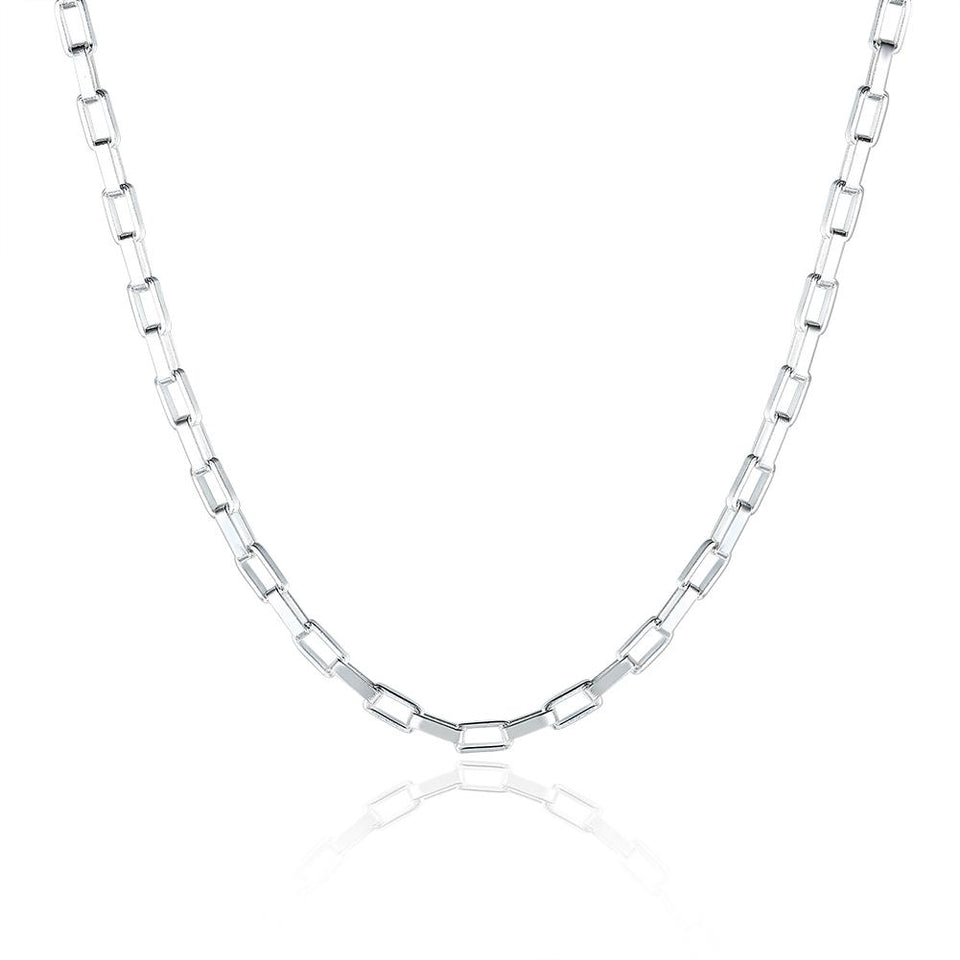 18K White Gold Plated  Mariner Chain Necklace