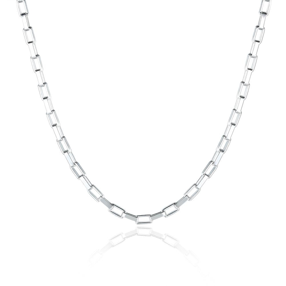 18K White Gold Plated  Mariner Chain Necklace