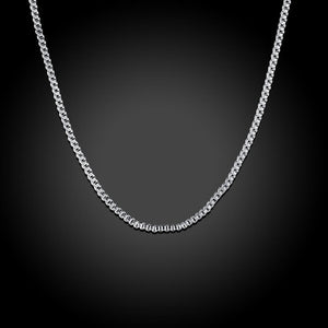 18K White Gold Plated  French Chain Necklace