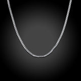 18K White Gold Plated  French Chain Necklace