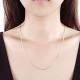 18K White Gold Plated  French Chain Necklace