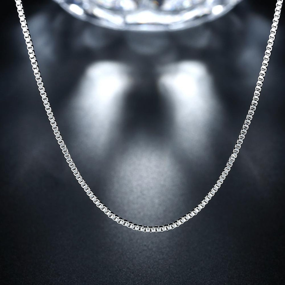 18K White Gold Plated  French Chain Necklace