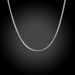 18K White Gold Plated  Sleek London Chain Necklace