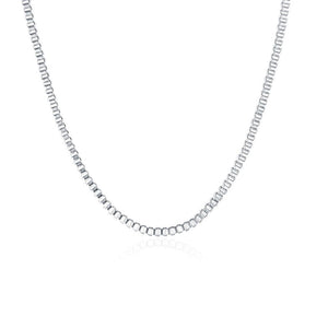 18K White Gold Plated  Italian Figaro Chain Necklace