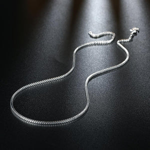 18K White Gold Plated  Italian Figaro Chain Necklace