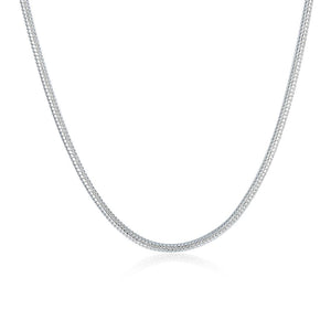 18K White Gold Plated  Thick Cut Chain Necklace