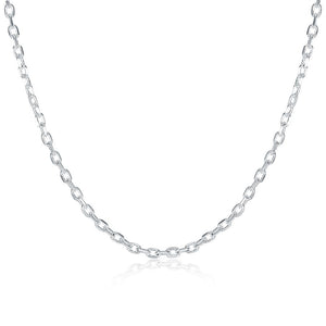 18K White Gold Plated  Mini Link Chain Necklace