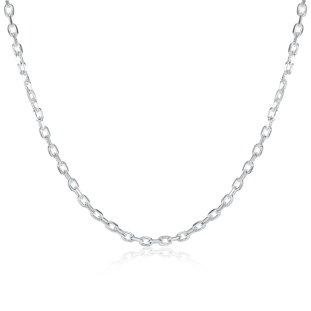 18K White Gold Plated  Mini Link Chain Necklace