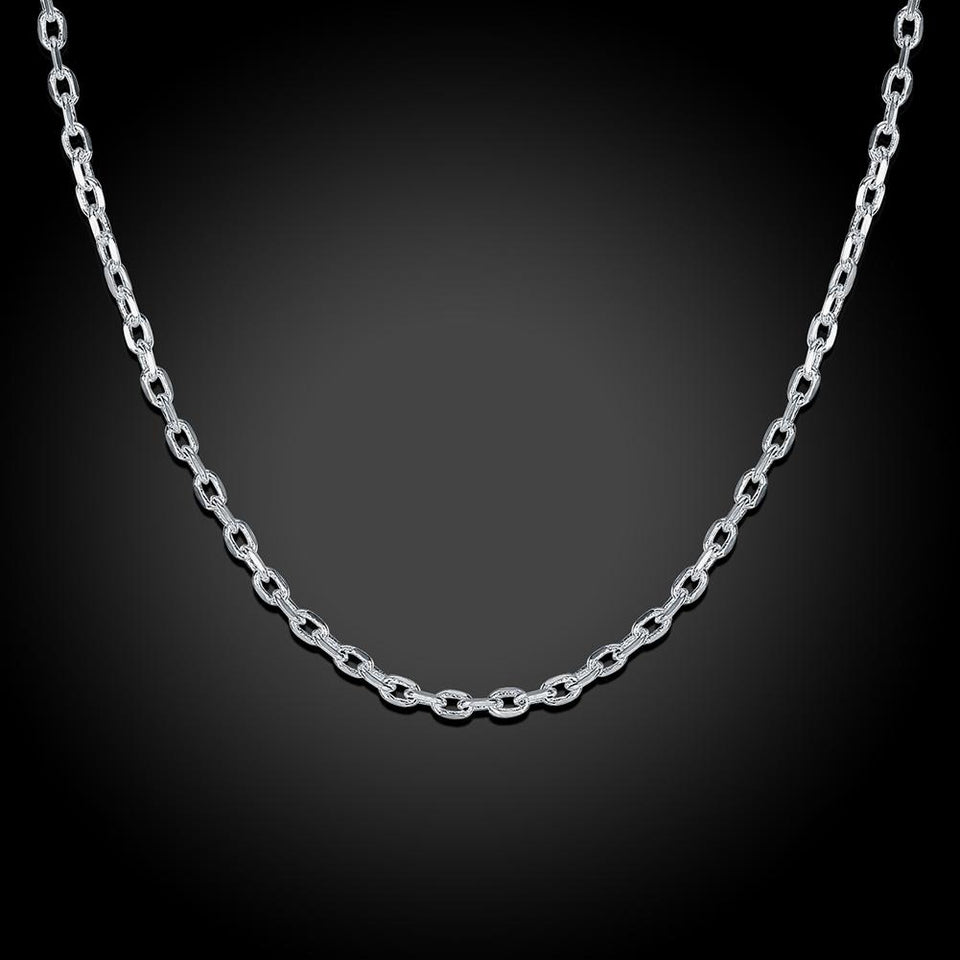 18K White Gold Plated  Mini Link Chain Necklace