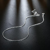 18K White Gold Plated  Mini Link Chain Necklace