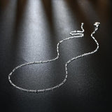 18K White Gold Plated  Cuban Figaro Chain Necklace