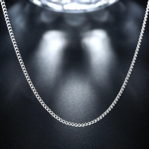 18K White Gold Plated  Classic Curb Chain Necklace