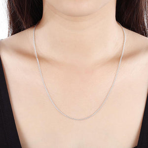 18K White Gold Plated  Classic Curb Chain Necklace