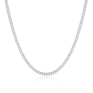 18K White Gold Plated  Classic Curb Chain Necklace