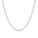 18K White Gold Plated  Classic Curb Chain Necklace