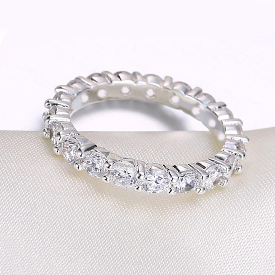 Muli Swarovski Sleek Mini Stone Band Ring