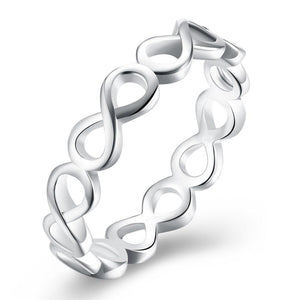 Infinity Loop Ring in Silver Plating