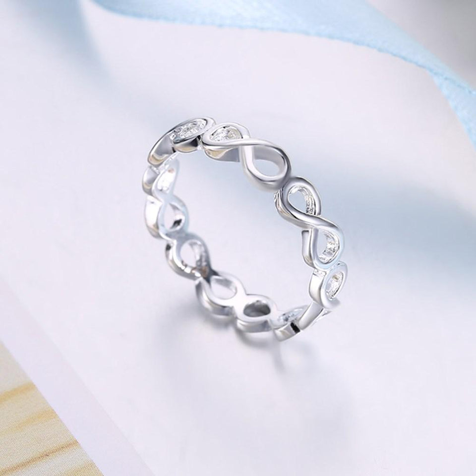 Infinity Loop Ring in Silver Plating