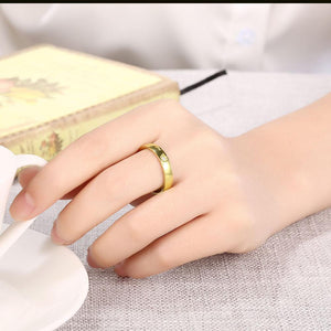 18K Gold Plated Mini Scribed Ring