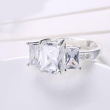 White Sapphire Multi Emerald Cut Cocktail Ring