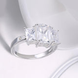 White Sapphire Multi Emerald Cut Cocktail Ring