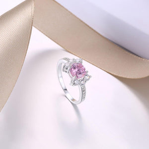 Pink Sapphire Curved Cocktail Pav'e Ring