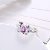Pink Sapphire Curved Cocktail Pav'e Ring