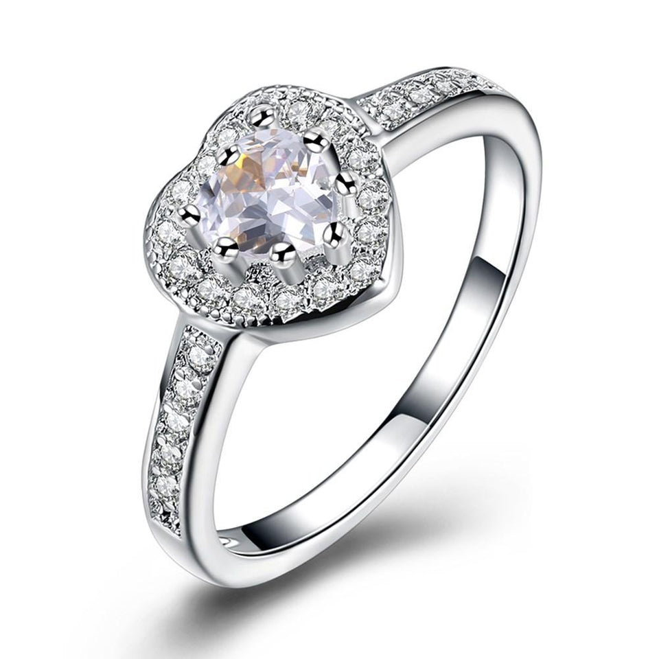 Swarovski Elements Heart Shaped Pave' Ring