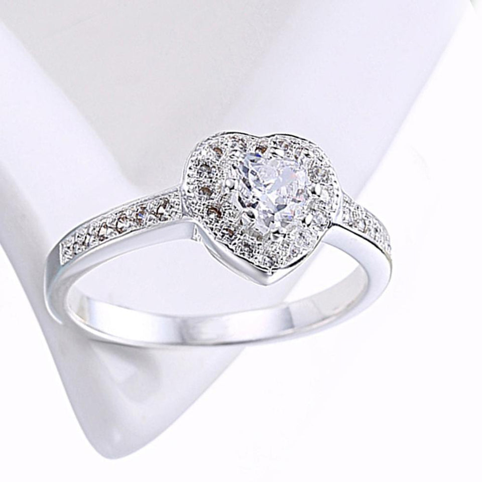 Swarovski Elements Heart Shaped Pave' Ring