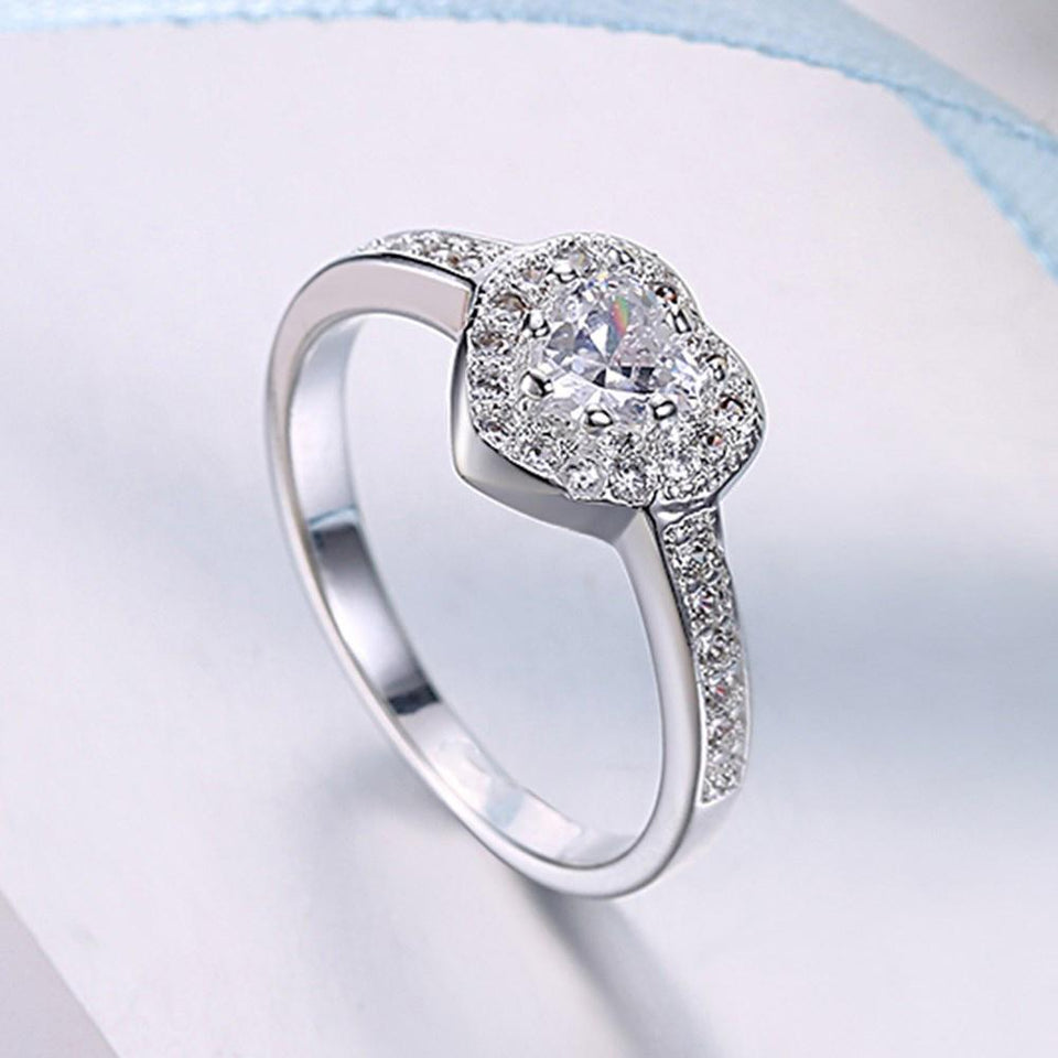 Swarovski Elements Heart Shaped Pave' Ring