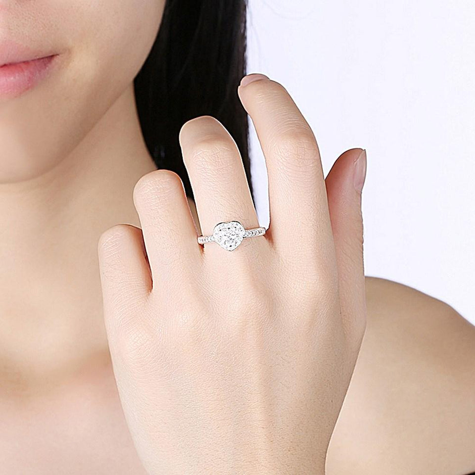 Swarovski Elements Heart Shaped Pave' Ring