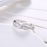 Sterling Silver Curved Pav'e Swarovski Ring