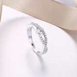 Sterling Silver Curved Pav'e Swarovski Ring