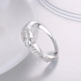 Sterling Silver Curved Pav'e Swarovski Ring