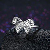 Sterling Silver Swarovski Bow-Tie Cocktail Ring