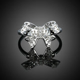 Sterling Silver Swarovski Bow-Tie Cocktail Ring