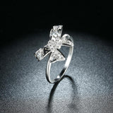 Sterling Silver Swarovski Bow-Tie Cocktail Ring