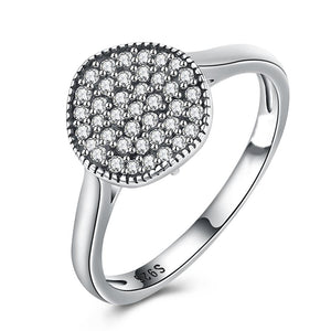 Sterling Silver Swarovski Pav'e Circular Halo Ring