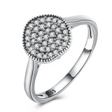 Sterling Silver Swarovski Pav'e Circular Halo Ring
