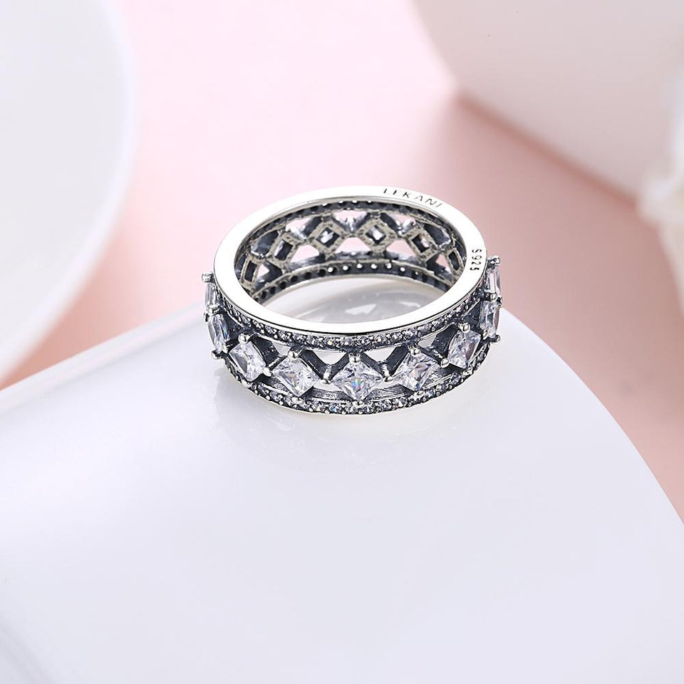 Sterling Silver Multi Swarovski Ring