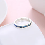 Sterling Silver Blue Swarovski Band Ring