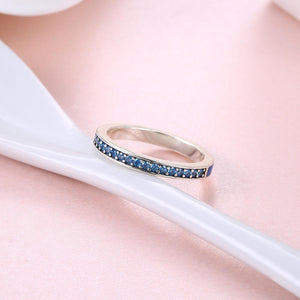 Sterling Silver Blue Swarovski Band Ring