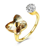 Citrine Butterfly Shaped Adjustable Ring