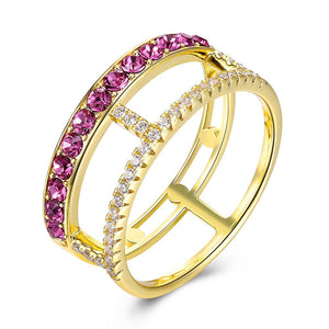 Sterling Silver Cage Ring Made with Swarovski Crystals