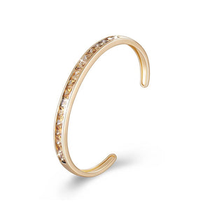 Princess Cut Swarovski Elements Bangle in 14K Gold - Gold