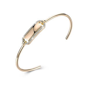 Open Ended Bar Bangle in 14K Gold