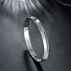 Classic 7" Slip on Bangle in 18K White Gold Plated